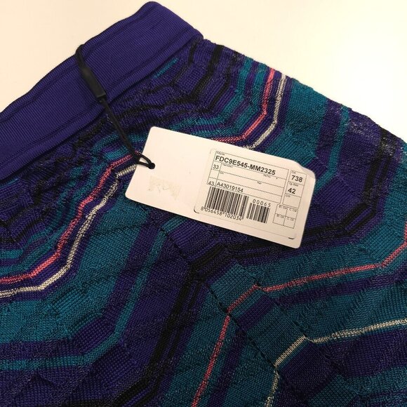 M MISSONI Zigzag Patterned Multicolored Knit Pencil Skirt - Picture 13 of 14